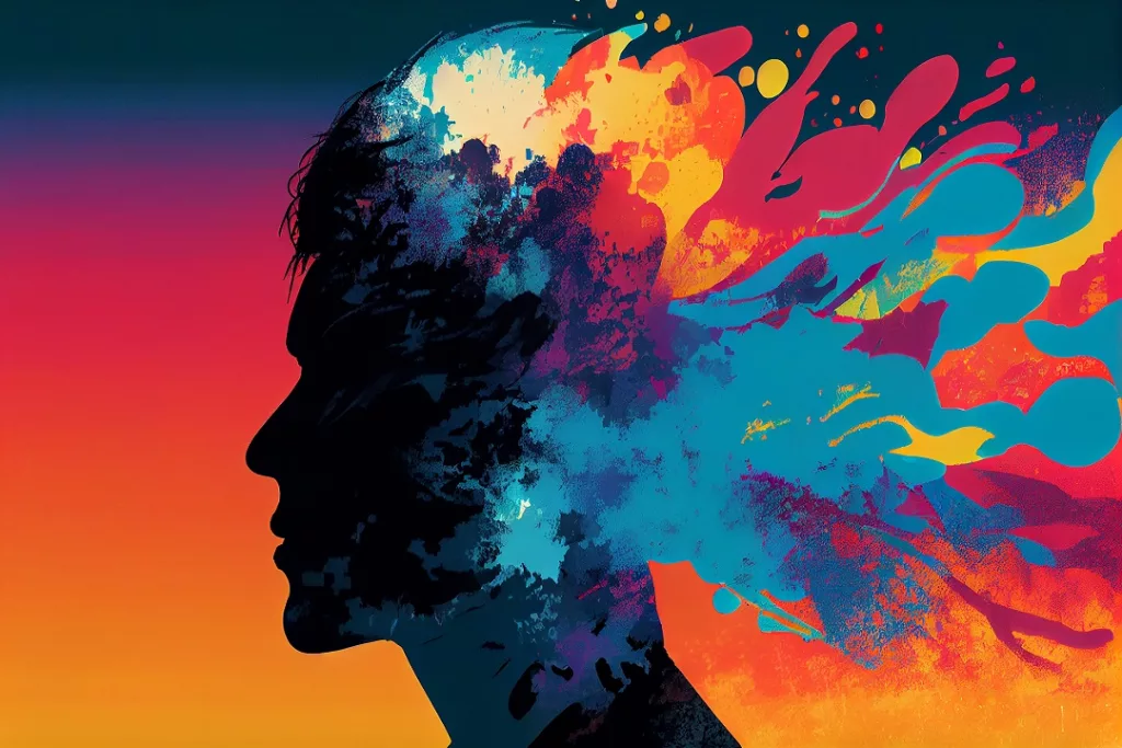 Silhouetted figures evoke emotion and abstract Psychology of Colors